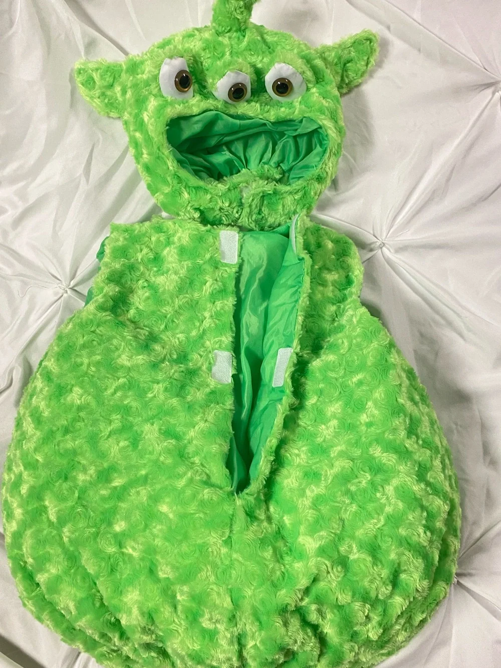Kids Plush Alien Costume - Bright Green 2T 3T 4T